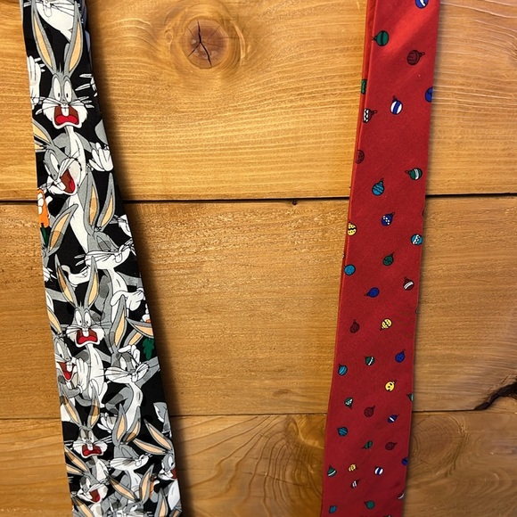 Vintage Looney tunes silk bugs bunny & vintage peanuts‎ silk Christmas tie event - Picture 4 of 10